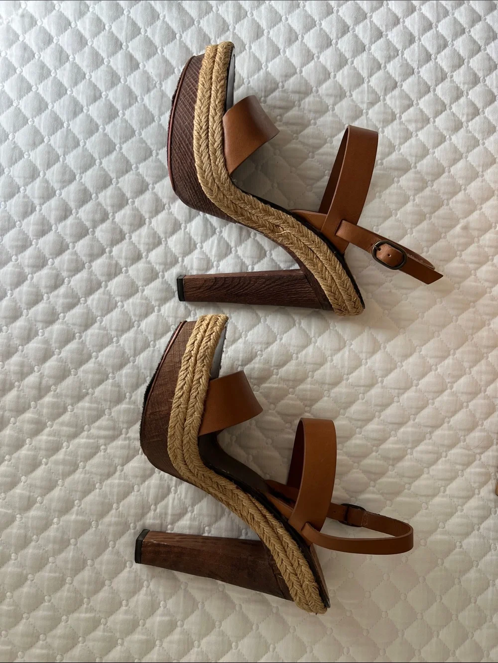 Christian Louboutin Brown Leather Espadrille Sandals